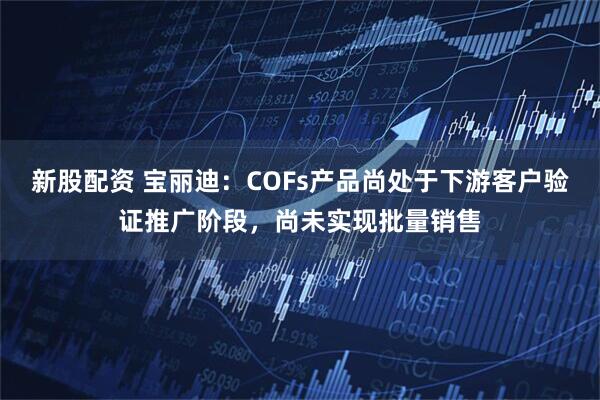 新股配资 宝丽迪：COFs产品尚处于下游客户验证推广阶段，尚未实现批量销售