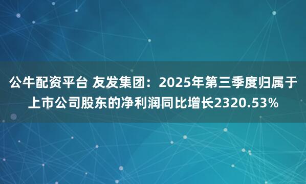 公牛配资平台 友发集团：2025年第三季度归属于上市公司股东的净利润同比增长2320.53%