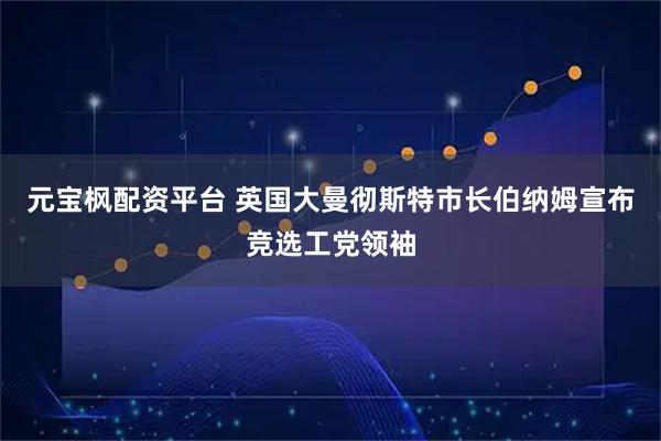 元宝枫配资平台 英国大曼彻斯特市长伯纳姆宣布竞选工党领袖